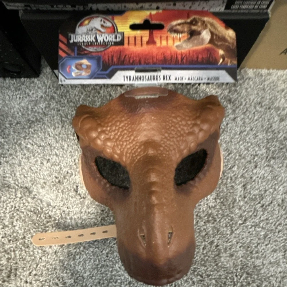 Mattel‎ Jurassic World Tyrannosaurus Rex Brown Dinosaur Adjustable Mask